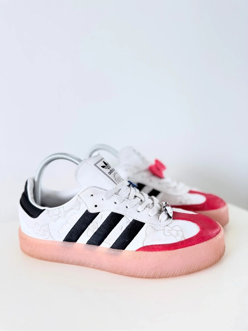 Adidas Originals Hello Kitty Platform Sneakers White Red size US 8 Y2K - Picture 2 of 9